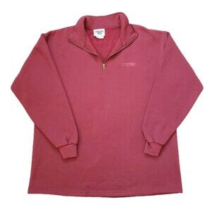Vintage 90s Lee Heavyweight Pepsi Sz Large Mens Plum Quarter Zip Long Sleeve 1/4